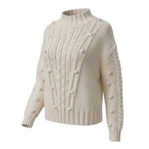 On Twelfth sweater Size L Cottagecore Grannycore‎ Pom Poms Women's